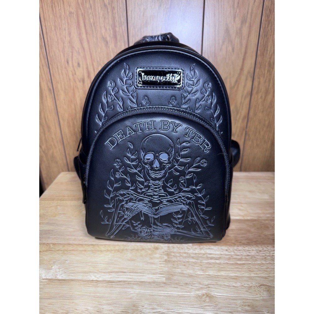EXCLUSIVE Loungefly Death By TBR Skeleton Book Mini Backpack Bag Book Lover‎ NWT